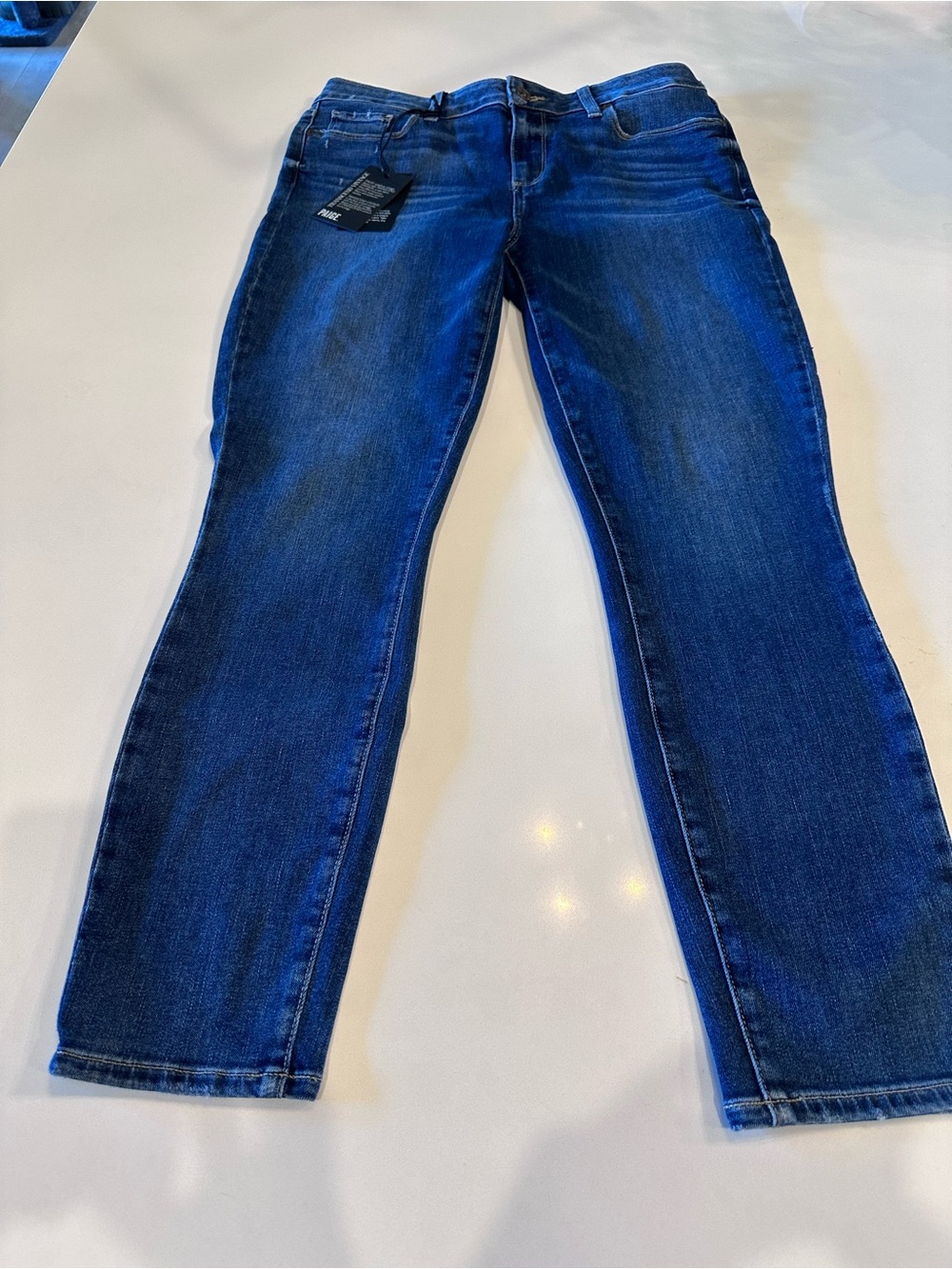 PAG102 - PAIGE Verdugo Ankle Skinny Jeans Size 31 Medium Blue Wash NWT